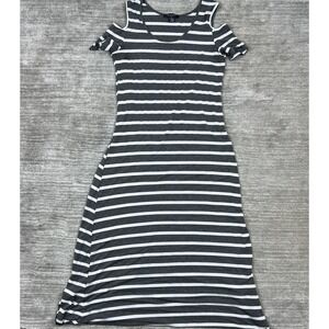 5th & Love Dress Womens Small Shirt‎ Pullover Striped Cold Shoulder